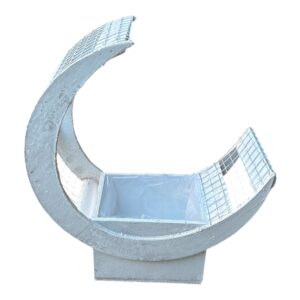Rogal z siatki 11×27×32 cm – biały, z wkładką foliową