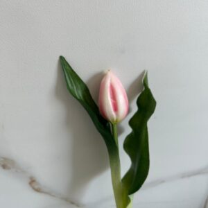 Tulipan silikonowy 30 cm – biało-różowy
