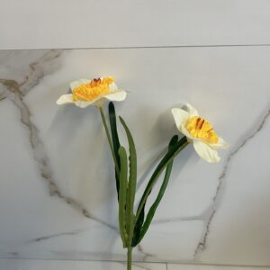 Żonkil satynowy dwukolorowy żółty – 41 cm  (1 szt.)