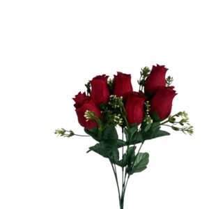 Bukiet Róża czerwona 38 cm – 7 łodyg, 7 kwiatów (6,5 x 4,5 cm)