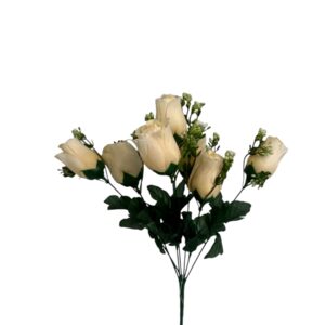 Bukiet Róża  Ecru 38 cm – 7 łodyg, 7 kwiatów (6,5 x 4,5 cm)