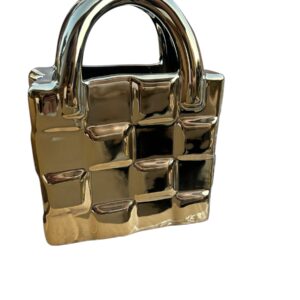 Osłonka torebka  H19 cm 14  cm ceramiczna złota