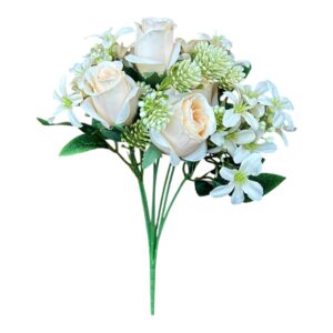 Bukiecik Rosalie Różyczka z dodatkami 33 cm jasny beż 1 szt.