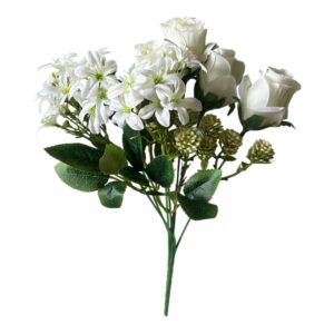 Bukiecik  Rosalie Różyczka z dodatkami 33 cm  biały - 1 szt.