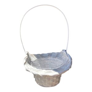 Koszyk wiklinowy z kołnierzem BIAŁY 31x25x19x14 cm - 1 szt.