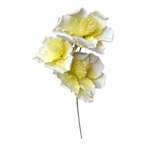 Magnolia piankowa żółta – dekoracyjna gałązka 98 cm (Kwiat 27 cm)