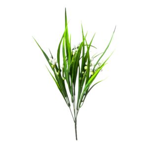 Bukiecik trawa z  białymi kuleczkami 34 cm – 5 łodyg  1 szt.