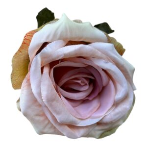 Róża 3D wyrobowa 9 cm pudrowy róż- 12 szt.