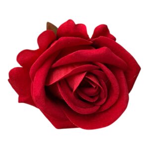 Róża welurowa  wyrobowa czerwona – kwiat 7 cm- 12 szt.